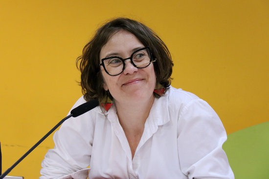 The former MP Eulàlia Reguant in a press conference on March 26, 2019 (by Carola López)