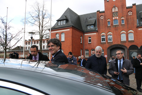 Image of the former Catalan president, Carles Puigdemont, in Neumünster, Germany, in March 2019 (by Natàlia Segura)