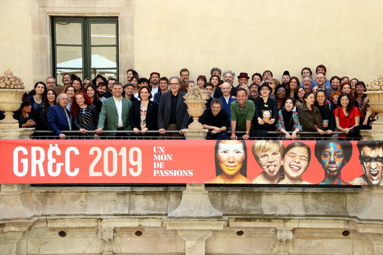 Group photo of some of the artists and creators performing in the Grec Festival 2019 (by Pau Cortina)