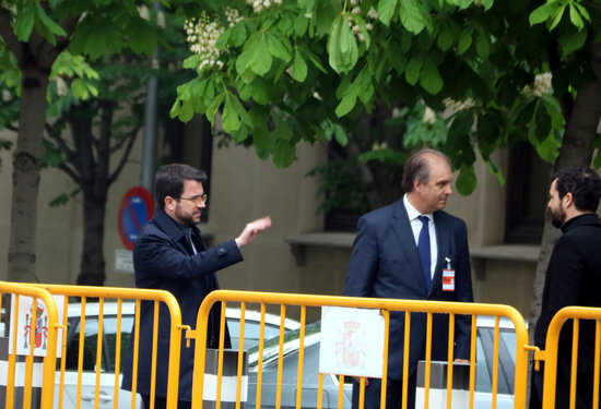 Catalan vice president Pere Aragonès arrives in Spain's Supreme Court on Tuesday (by ACN)