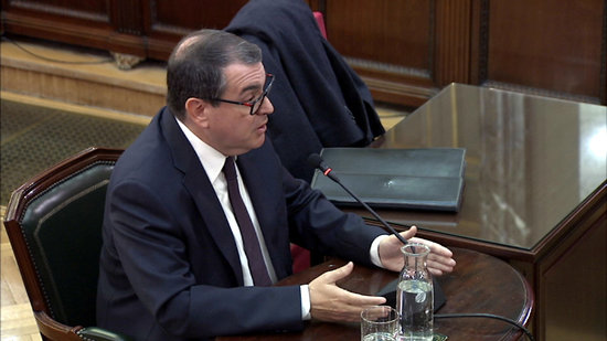 Former Catalan minister Jordi Jané testifying as witness in the Catalan trial on April 23, 2019 