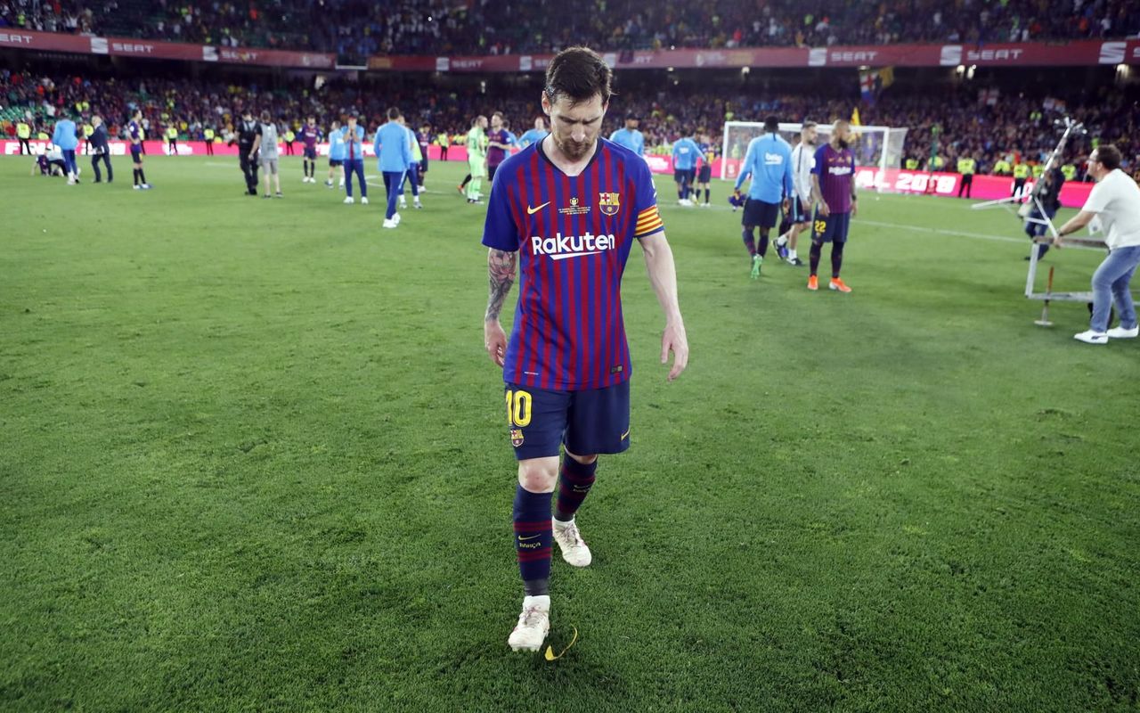Leo Messi after FC Barcelona defeat in Copa del Rey final on May 25, 2019 (by Miguel Ruiz/FCB)