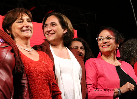 The mayor of Barcelona, Ada Colau, during the opening night of the 2019 local election campaign (by Nazaret Romero)