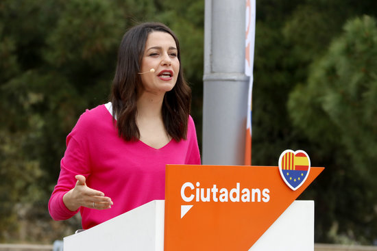 Inés Arrimadas at an election rally for Ciutadans in L'Hospitalet de Llobregat (Photo: Jordi Pujolar)