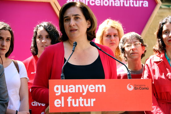 Barcelona mayor up for reelection, Ada Colau, at a campaign event. (Photo: Nazaret Romero)