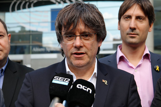 The Catalan former president, Carles Puigdemont, in Brussels on May 29, 2019 (by Natàlia Segura)