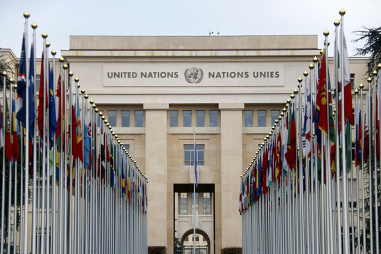 Facade of the United Nations building in Geneva, Switzerland. (Photo: Jordi Pujolar)