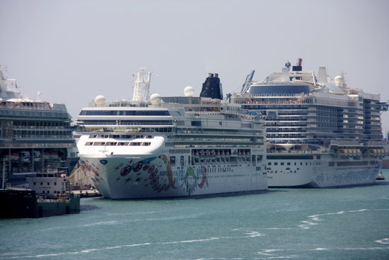 The Cruise Norwegian ship Norwegian Pearl that was forced to dock in Barcelona's port due to a technical breakdown. (Photo: Joana Garreta)