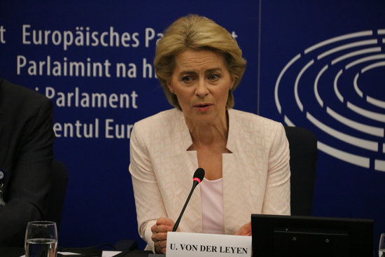 Image of the next European Commission president, Ursula von der Leyen, on July 16, 2019  (by Natàlia Segura)