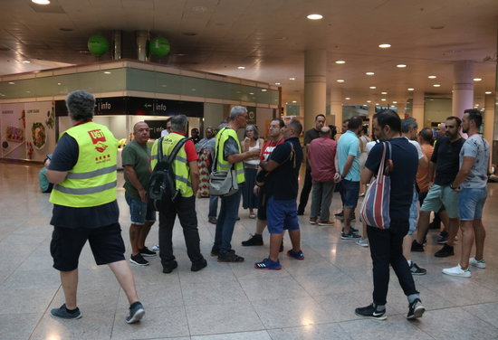 Iberia ground staff of Barcelona airport on strike in July, 2019. (Photo: Pol Solà)