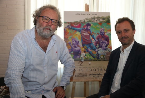 The creators of 'This is Football,' John Carlin and Raimon Masllorens, on July 31, 2019 (by Pau Cortina)