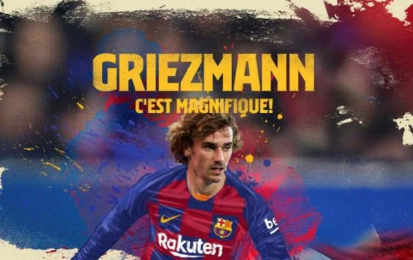 Antoine Griezmann unveiled as a Barcelona player. (Photo: FC Barcelona)