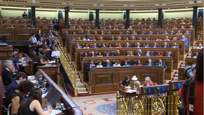 Image of the Spanish congress during the presidential debate on July 23, 2019 