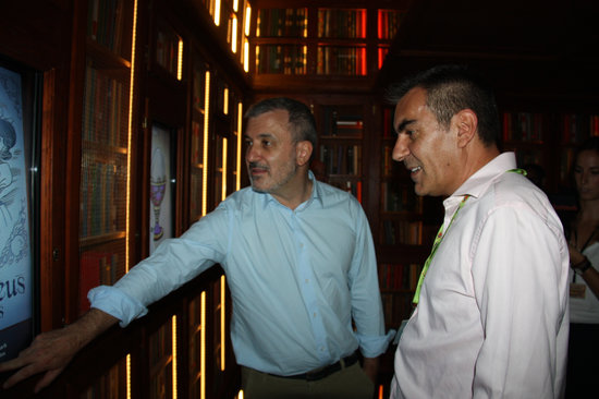 Deputy mayor of Barcelona, Jaume Collboni, with the director of operations at Tibidabo Park, Bruno Querol, at the Tales Castle attraction in the theme park. (Photo: Ariadna Coma / Noèlia Llobera)