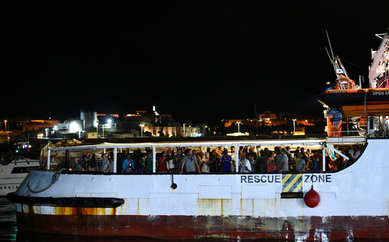 83 migrants were evacuated from the Open Arms ship on Wednesday (Reuters)