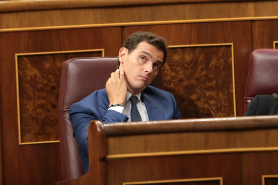The leader of Ciutadans in Spain, Albert Rivera, in Congress on July 25, 2019 (by Juan Carlos Rojas)