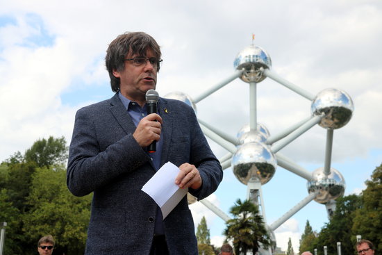 Image of Carles Puigdemont on September 8, 2019 in Belgium (by Nazaret Romero)