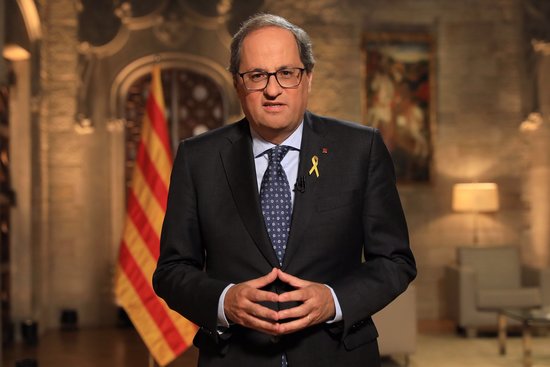 The Catalan president, Quim Torra, giving his National Day speech on September 10, 2019 (by Jordi Bedmar)