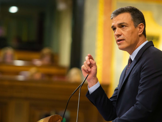 The Spanish president, Pedro Sánchez, talking before Spain's congress on September 11, 2019 (by Congress)
