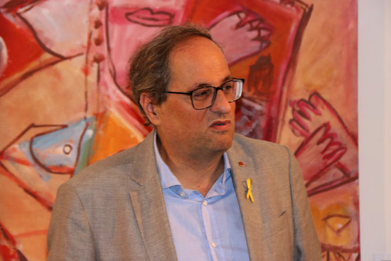President Quim Torra at the opening of a new exhibition of the artist Joan Jordà (by Gerard Vilà)