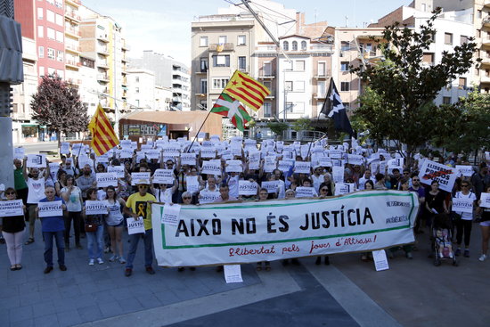 A protest in Lleida in support of the accused in the Altsasu case (by Estela Busoms)