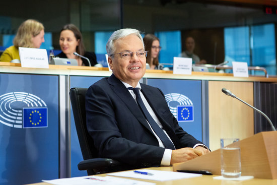 EU justice commissioner candidate Didier Reynders sitting in the European Chamber on October 2, 2019 (by European Commission)