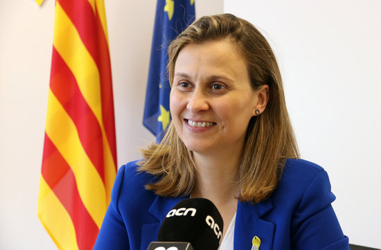 Catalonia's delegate in Brussels, Meritxell Serret, in an interview with ACN, on October 3, 2019 (by Natàlia Segura)