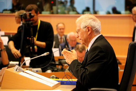 Josep Borrell facing a hearing at the European Parliament on October 7, 2019 (by Laura Pous)