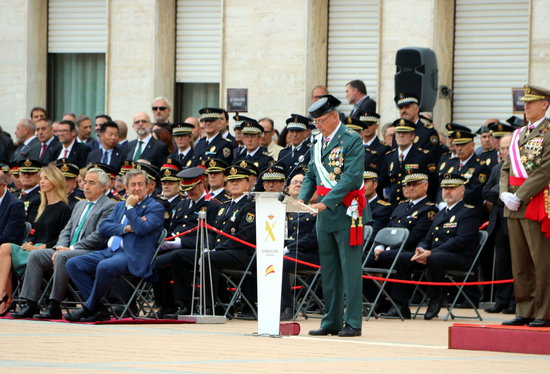 Pedro Garrido, head of the Guardia Civil Spanish police force in Catalonia, gives a speech during an official act (by Àlex Recolons)