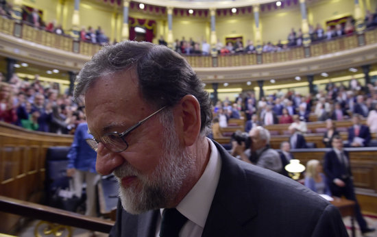 Former Spanish president Mariano Rajoy upon losing the vote of no confidence (by ACN pool)