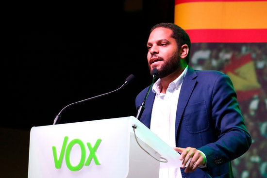 The leader of Vox in Catalonia, Ignacio Garriga, in a campaign act on October 31, 2019 (by Blanca Blay)