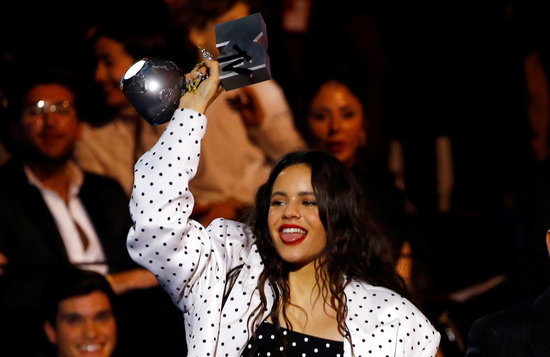 Rosalía picked up the award for 'Best Collaboration' (by Reuters)