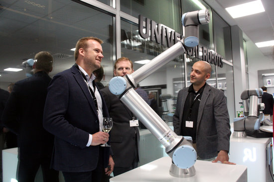 One of the robotics on display at the exhibition space in the new collaborative robotics hub in Barcelona (by Júlia Catarineu)