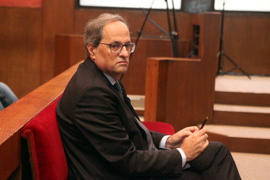 The Catalan president, Quim Torra, in the dock on November 18, 2019 (by Pere Francesch)