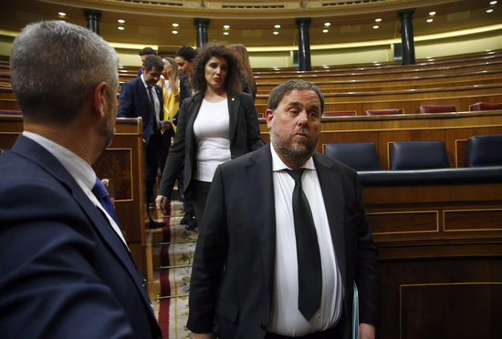 Oriol Junqueras was allowed to temporarily leave jail to take assume office at the Spanish congress (by Spanish congress)