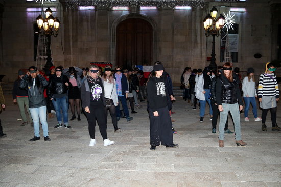 Image of the feminist performance 'Un violador en tu camino' in Catalan in Tarragona, on December 14, 2019 (by Mar Rovira)