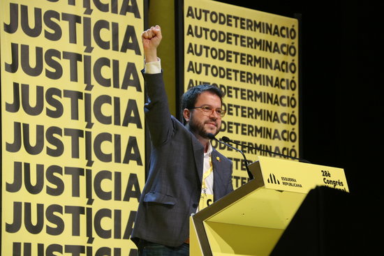Catalonia's vice president and Esquerra's senior official Pere Aragonès, at the party conference on December 21, 2019 (by Pere Francesch)