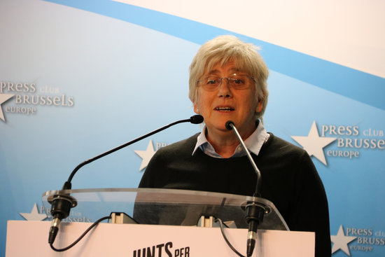 Clara Ponsatí, pictured during the European Election campaign in April, 2019 (by Natàlia Segura)
