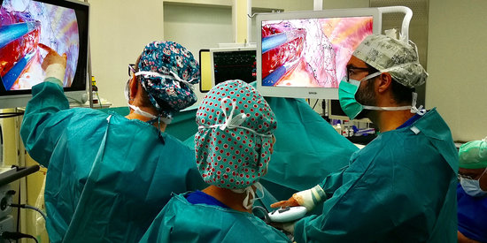 Operation on a patient with lung cancer at the Hospital de Sant Pau in October 2019 (courtesy of Hospital de Sant Pau)