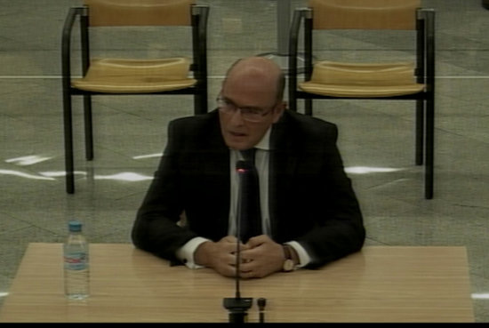 Guardia Civil colonel Diego Pérez de los Cobos testifying in Spain's National Court on January 27, 2020 (by Audiencia Nacional)