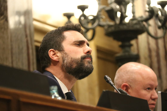 Parliament speaker Roger Torrent during a plenary session on Monday, January 27, 2020 (by Mariona Puig)