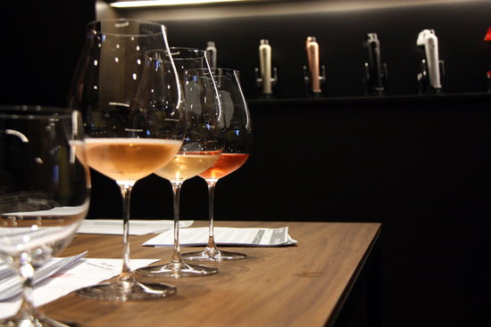 Three wine glasses during the Barcelona Rosé International Bubbles Awards, on January 30, 2020 (by Inés Valverde)