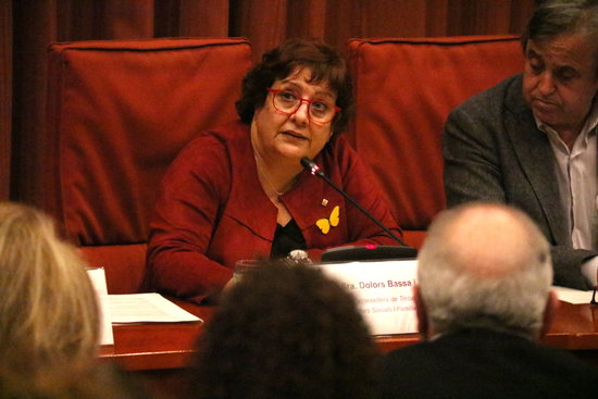 Dolors Bassa speaks during the parliamentary investigative comittee looking into the consequences of the application of direct rule, January 28, 2020 (by Sílvia Jardí)