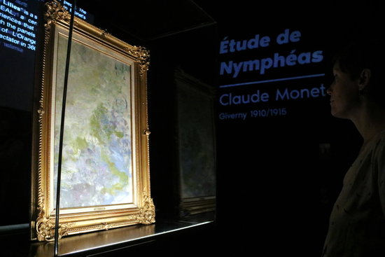 Claude Monet's 'Study of Water Lilies' in the IDEAL digital arts centre in Poblenou, Barcelona (by Pau Cortina)