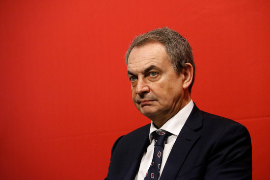 Former Spanish President José Luis Rodríguez Zapatero at an event in Barcelona, February 12, 2020 (by Blanca Blay)