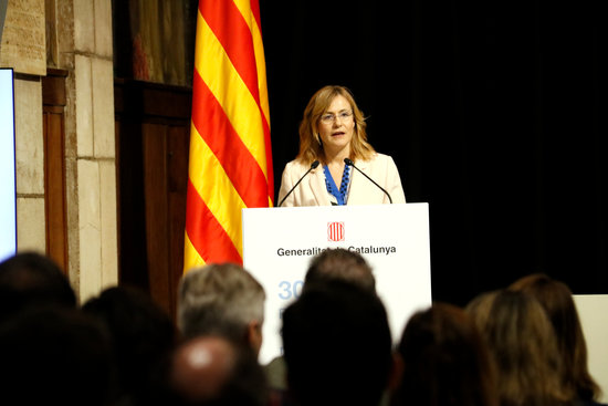 Melitta Jakab, a member of the WHO office in Barcelona, during an event to discuss health planning in Catalonia, February 14, 2020 (Blanca Blay)