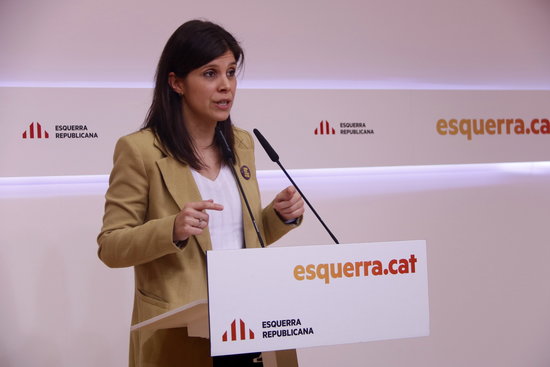ERC Deputy Secretary General, Marta Vilalta, at a press conference, February 17, 2020 (by Guillem Roset)