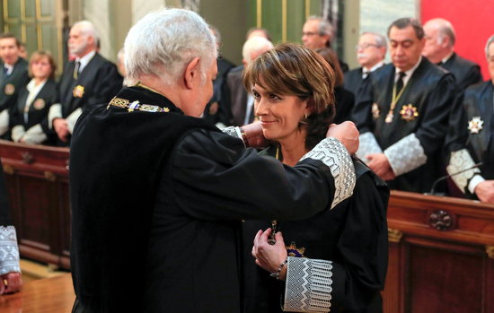 Image of Dolores Delgado on her swearing-in as general prosecutor, on February 26, 2020 (by Pool EFE)
