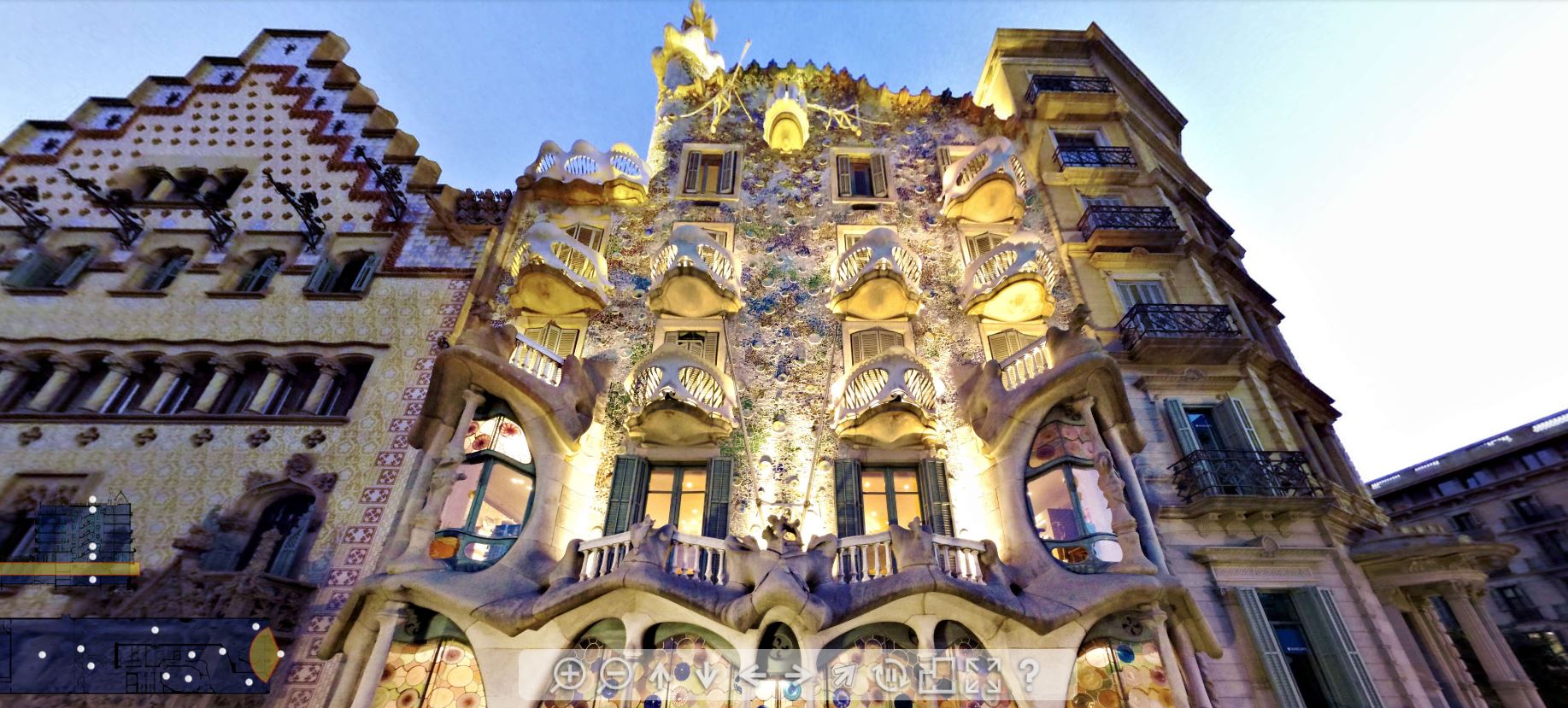The view of Gaudí's famous Casa Batlló from the virtual tour (by Casa Batlló) 