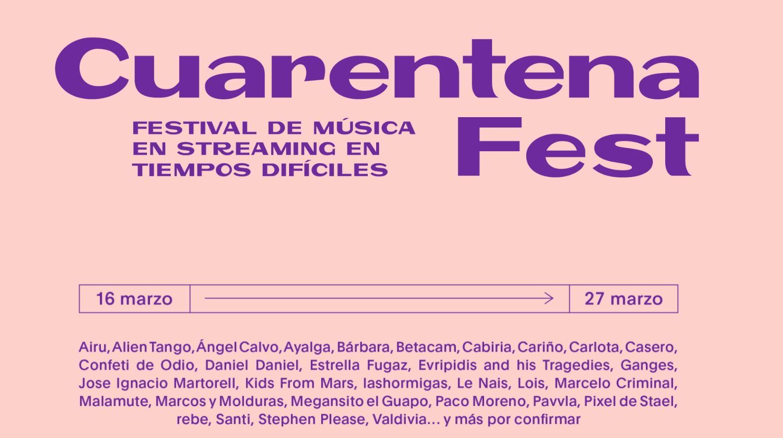 Cuarantena Fest logo, an online streaming music festival 'in difficult times' (image courtesy of Cuarantena Fest)